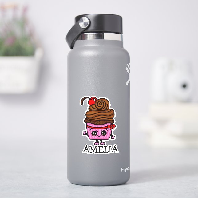 Chocolate Cupcake Personalised Name Label  (HydroFlask)