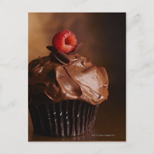 Chocolate Cupcake with a Raspberry topping Postcard