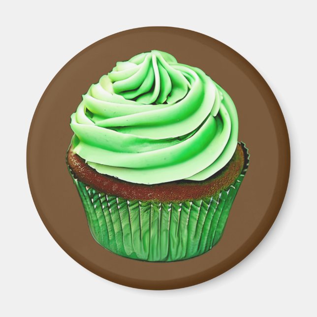 Chocolate Cupcake with Mint Frosting Magnet (Front)