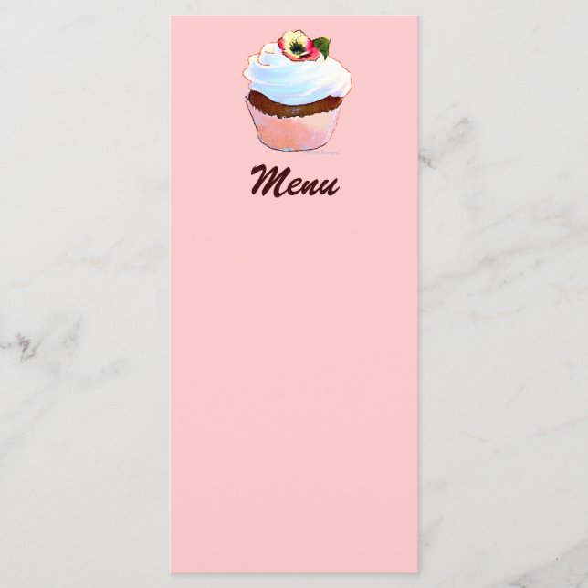 Chocolate Cupcake with Pansy Menu (Front)