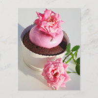 Chocolate Cupcake with Pink Rose