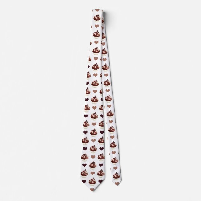 chocolate cupcakes pattern tie (Front)