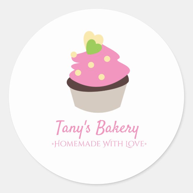 Chocolate Cupcakes Swirl Homemade Bakery Classic Round Sticker (Front)