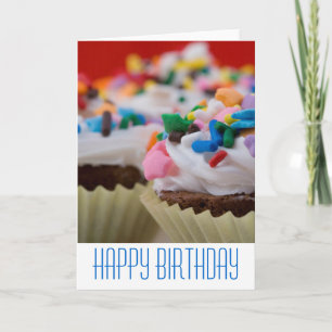 Chocolate Cupcakes with Icing and Sprinkles Card