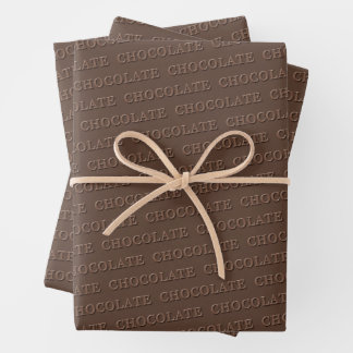 Chocolate Custom Text Wrapping Paper Sheet