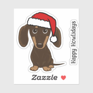 Chocolate Dachshund Santa Cute Dog Christmas