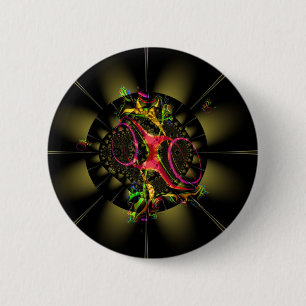 Chocolate Decadence Colourful Fractal Geometric 6 Cm Round Badge