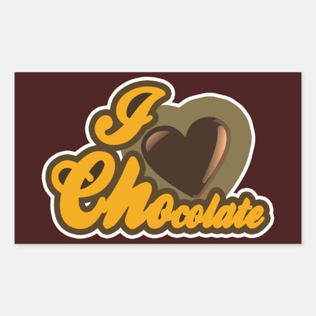 Chocolate design rectangular sticker (Front)