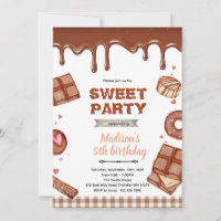 Chocolate dessert theme party invitation