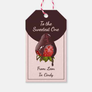 Chocolate Dip Strawberry To the Sweetest One Pink Gift Tags