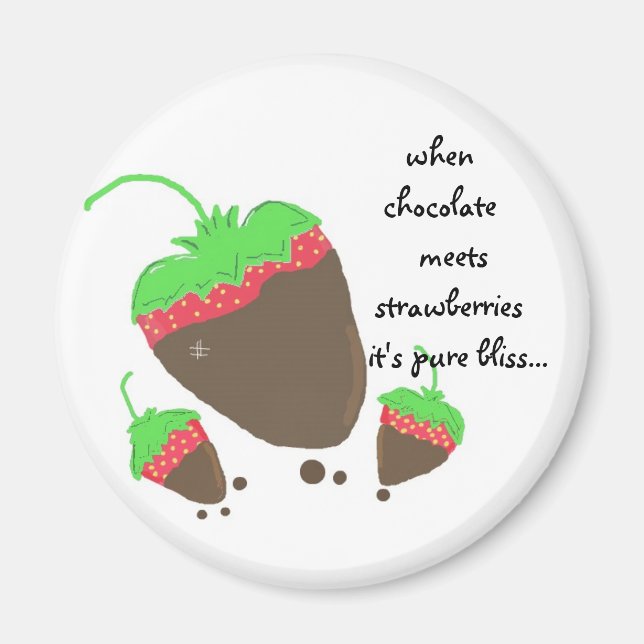 Chocolate Dipped Strawberries Magnet (Front)