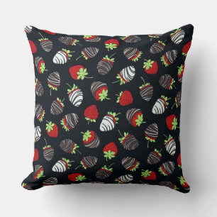 Chocolate Dipped Strawberries Pattern Pillow