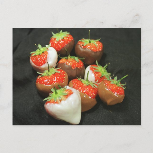 Chocolate dipped strawberries postcard (Front)