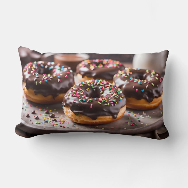 Chocolate Donuts Lumbar Cushion (Front)