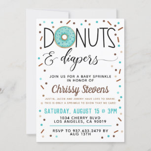 Chocolate Doughnut Baby Sprinkle Shower Invitation