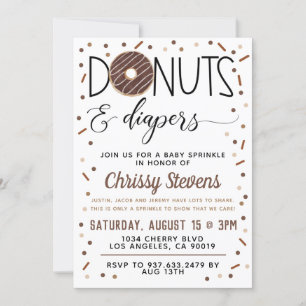 Chocolate Doughnut Baby Sprinkle Shower Invitation