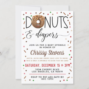 Chocolate Doughnut Baby Sprinkle Shower Invitation