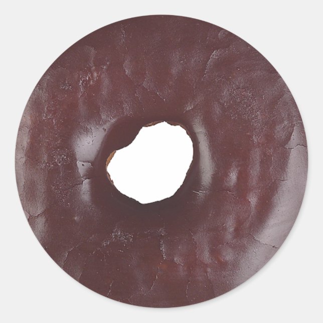 Chocolate Doughnut Classic Round Sticker (Front)