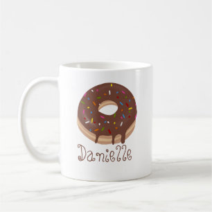 Chocolate Doughnut Custom Name Coffee Mug