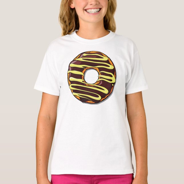 Chocolate Doughnut, Doughnut, Frosting, Glaze, Ici T-Shirt (Front)
