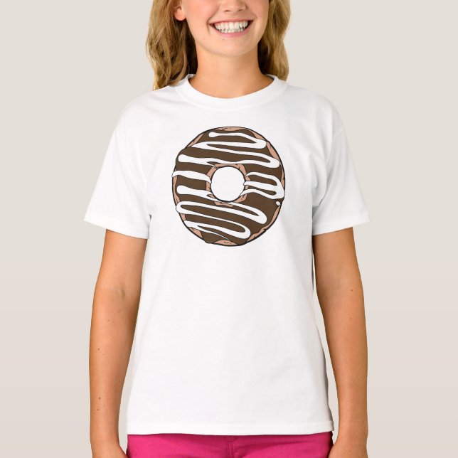 Chocolate Doughnut, Doughnut, Icing, Frosting, Gla T-Shirt (Front)