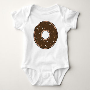 Chocolate Doughnut, Doughnut, Icing, Glaze, Sprink Baby Bodysuit