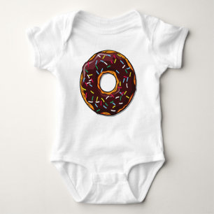 Chocolate Doughnut, Doughnut, Icing, Sprinkles, Gl Baby Bodysuit