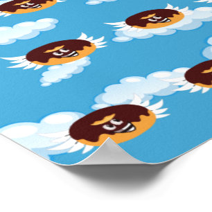 Chocolate Doughnut Food Humour Emoji Poster