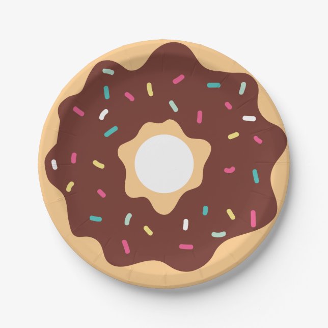 Chocolate Doughnut Paper Plate (Front)