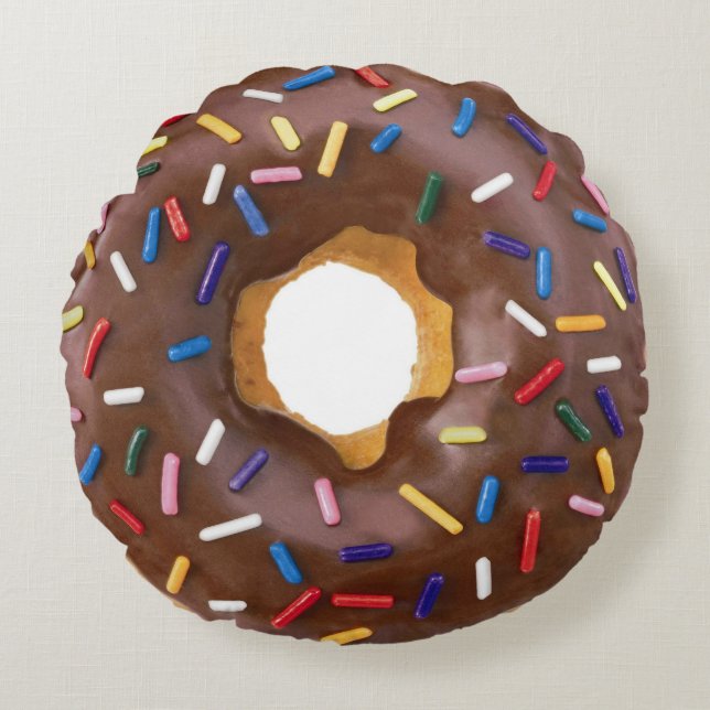 chocolate doughnut round cushion (Front)