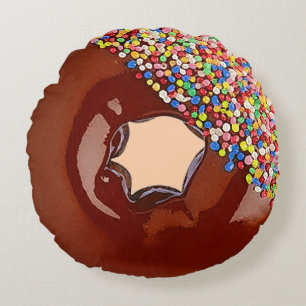 Chocolate Doughnut Round Cushion
