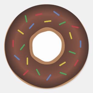 Chocolate Doughnut round stickers