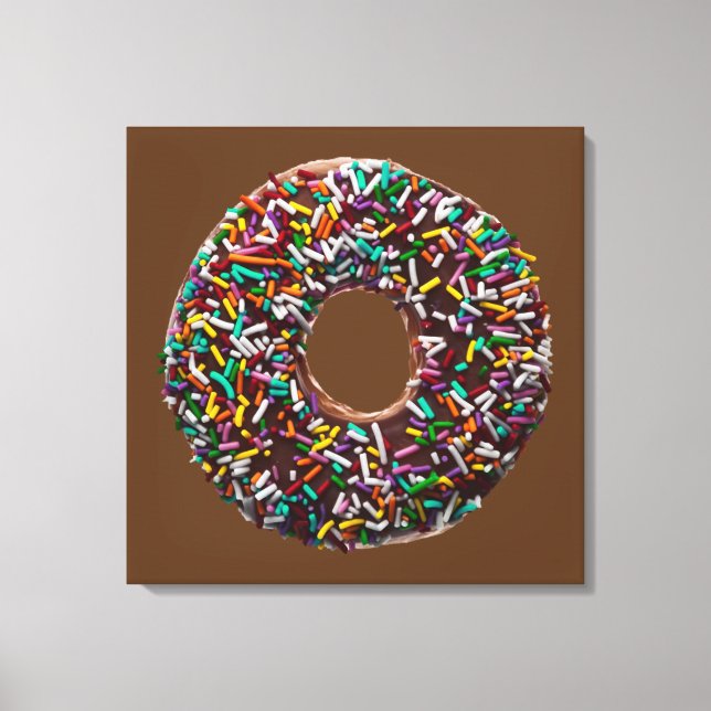 Chocolate Doughnut with colourful sprinkles Canvas Print (Front)