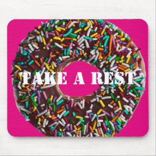 Chocolate Doughnut with colourful sprinkles Mouse Pad