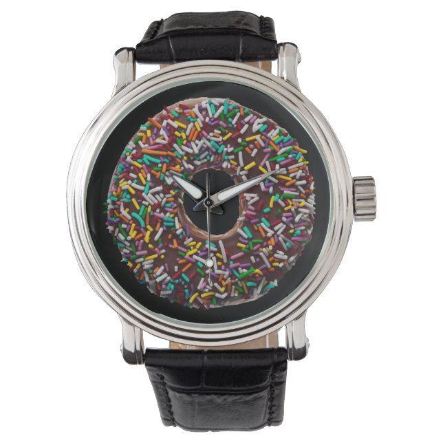 Chocolate Doughnut with colourful sprinkles Watch (Front)