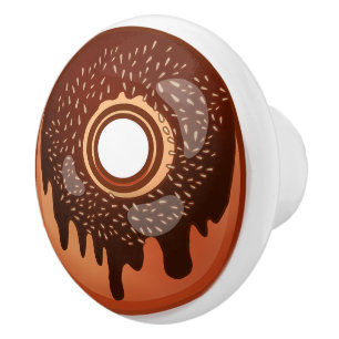 Chocolate Doughnut with Sprinkles Ceramic Knob