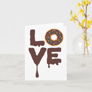 Chocolate Doughnut with Sprinkles Love Card