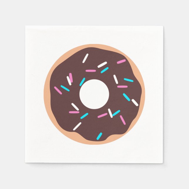 Chocolate Doughnut with Sprinkles Napkin (Front)