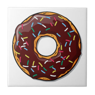 Chocolate Doughnut with Sprinkles Tile