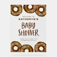 Chocolate Doughnuts Baby Shower Welcome