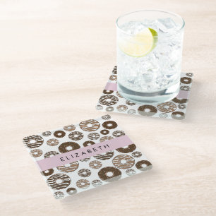 Chocolate Doughnuts, Caramel Doughnuts, Icing, You Glass Coaster