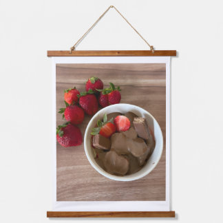 Chocolate-Drenched Strawberry Bliss Hanging Tapestry