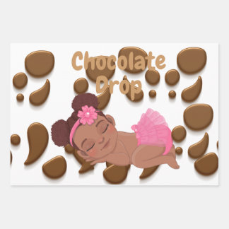 Chocolate Drop Baby Shower Wrapping Paper Sheet