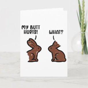 Chocolate Easter Bunnies Funny Rabbit Bunny Candy  Card