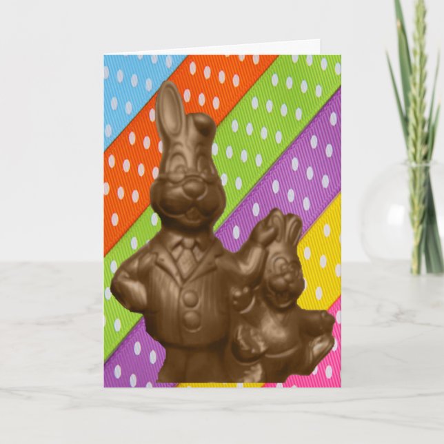 Chocolate Easter Bunnies Holiday Card (Front)
