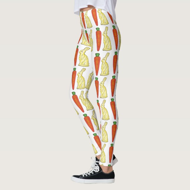 Chocolate Easter Bunny Bunnies Rabbit Carrot Candy Leggings (Left)