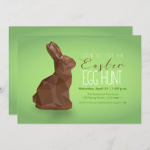 Chocolate Easter Bunny Egg Hunt Invitation