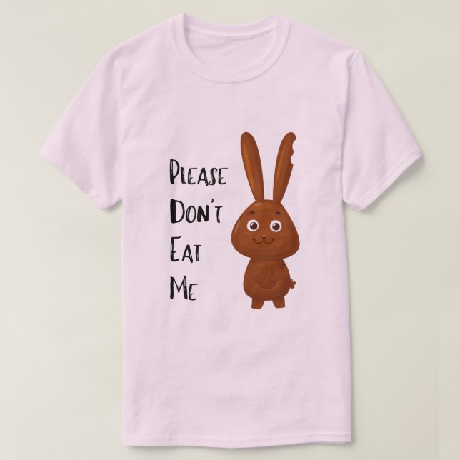 Chocolate Easter Bunny Funny T-Shirt (Design Front)