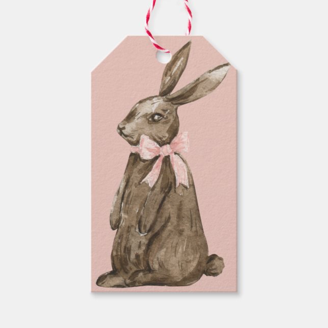 Chocolate Easter Bunny Gift Tags (Front)