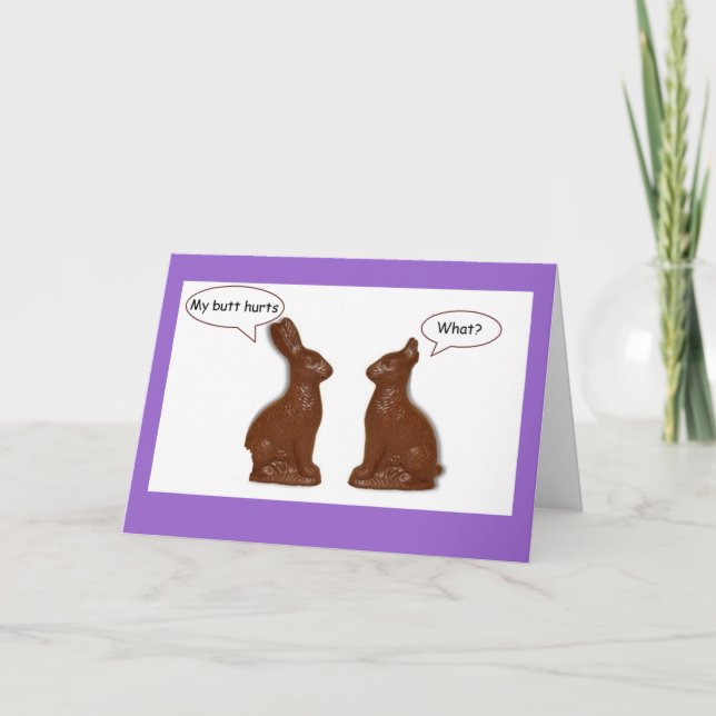 Chocolate Easter Bunny What? Card (Front)